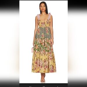 NWOT FREE PEOPLE BLUEBELL MIXED FLORAL COTTON MAXI DRESS IN WARM COMBO